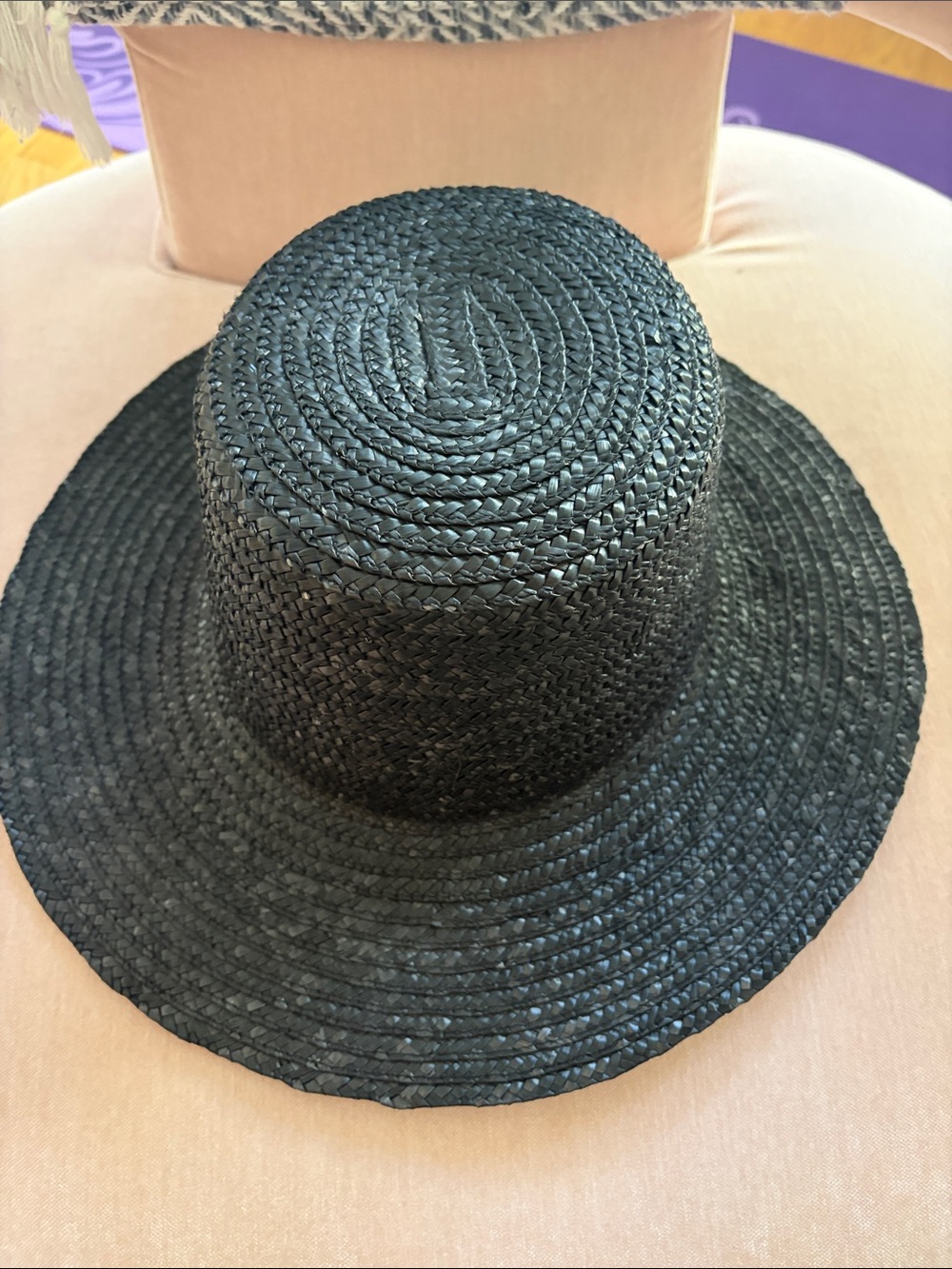 Lack of Color Black 100% Straw Wide Brim Boater Hat